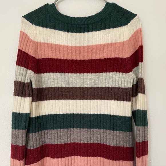 Old Navy Chunky Striped Sweater Red / Green / White / Pink S - Picture 2 of 4